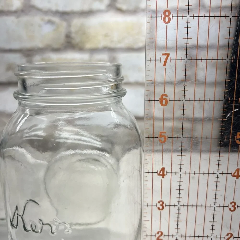 4 Kerr Self Sealing Clear 1 Qt Quart Mason Jars lot of 4 vintage
